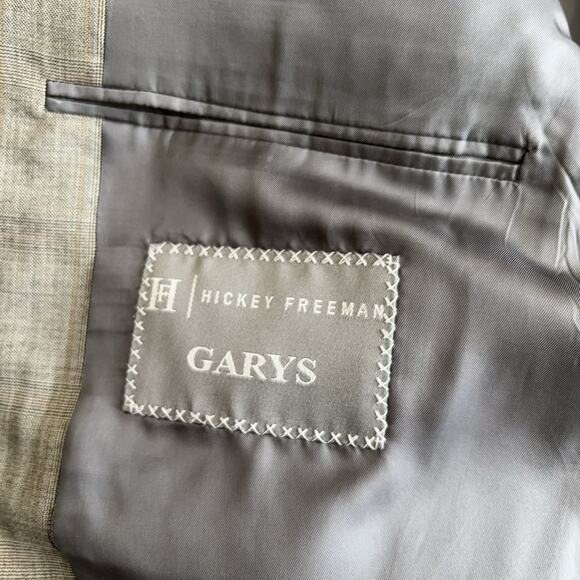 Hickey Freeman Loro Piana Wool Blazer Mens Size 44R Gray Plaid Sport Coat Jacket - Picture 6 of 7